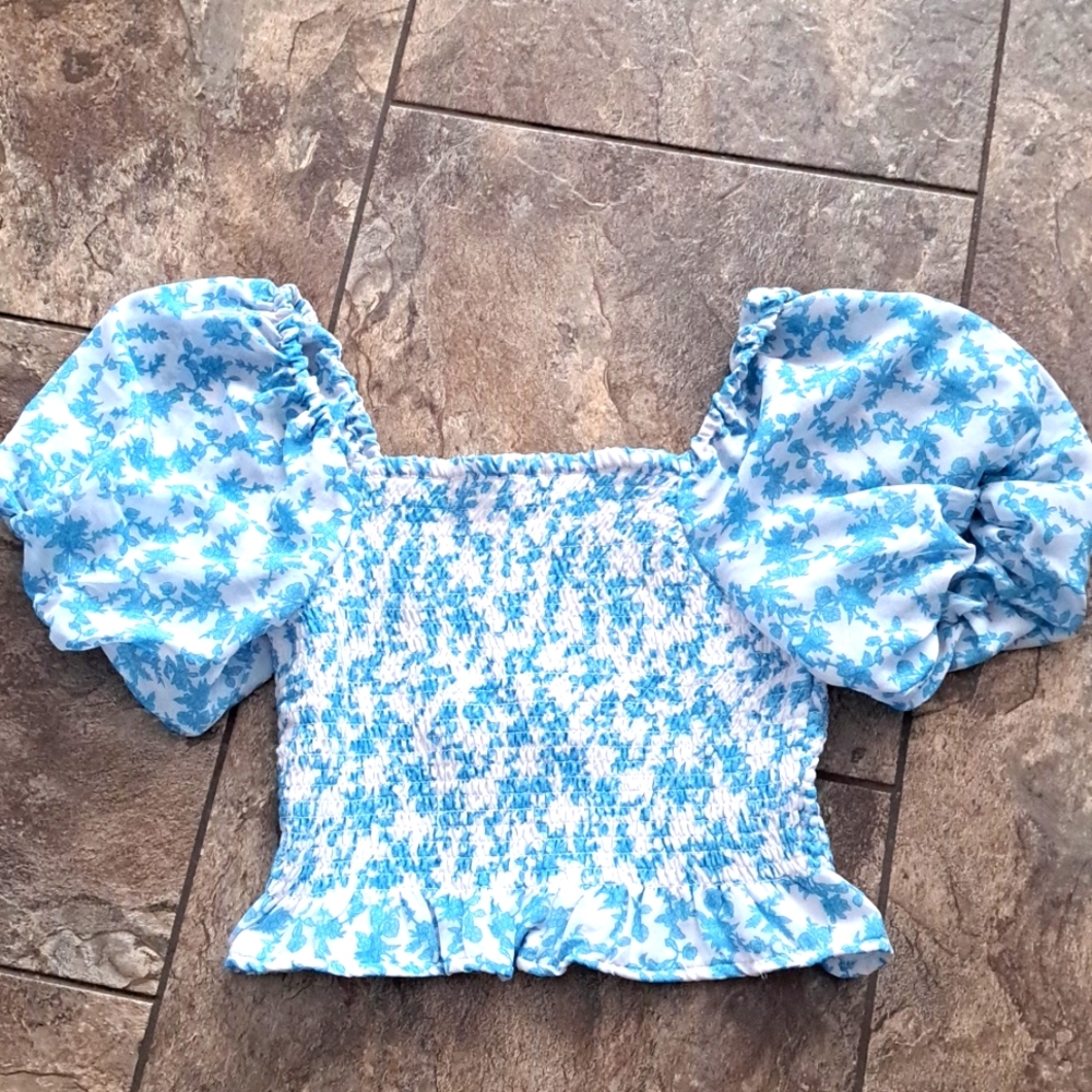 Cute  Girl Soul smocked peplum summer top. Only worn once or twice. Size small